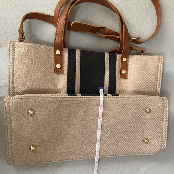 Canvas Wide Stripe Tote Bag - Picture 9 of 10